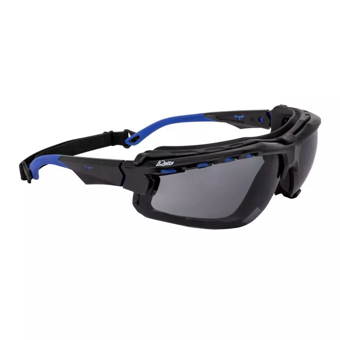 Radians Thraxus Elite™ - IQuity Safety Eyewear - Blue w/ Rubber Gasket - Smoke IQ Lens