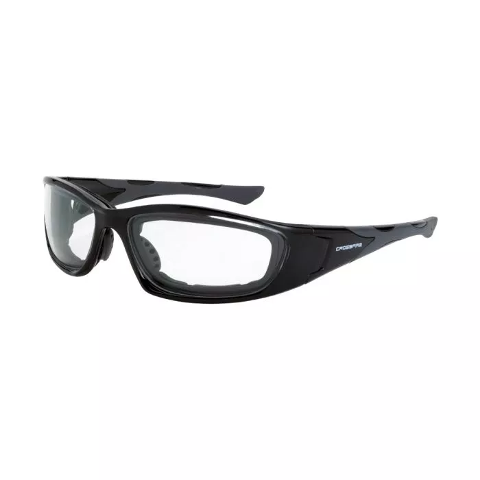 Crossfire MP7 Foam Lined Safety Eyewear - Crystal Black Frame - Clear Anti-Fog Lens
