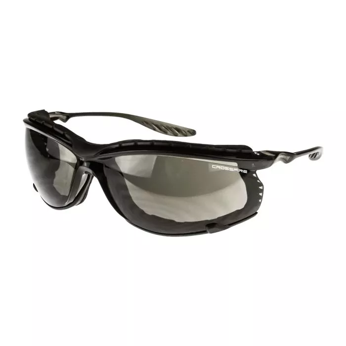 Crossfire 24Seven® Foam Lined Safety Eyewear - Crystal Black Frame - Smoke Anti-Fog Lens