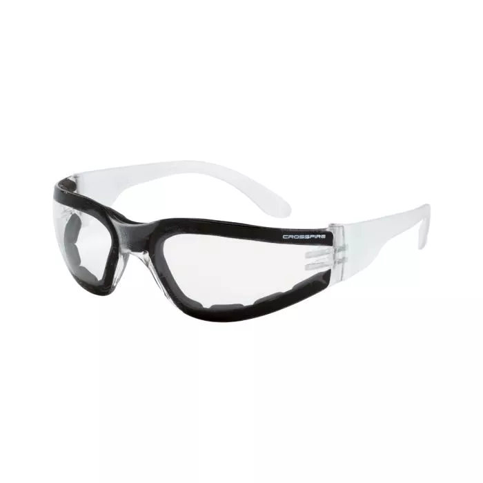Crossfire Shield Foam Lined Safety Eyewear - Clear Frame - Clear Anti-Fog Lens