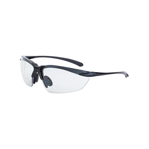 Crossfire Sniper Magnifier Safety Eyewear - Shiny Pearl Gray Frame - Clear Lens - 2.5 Diopter