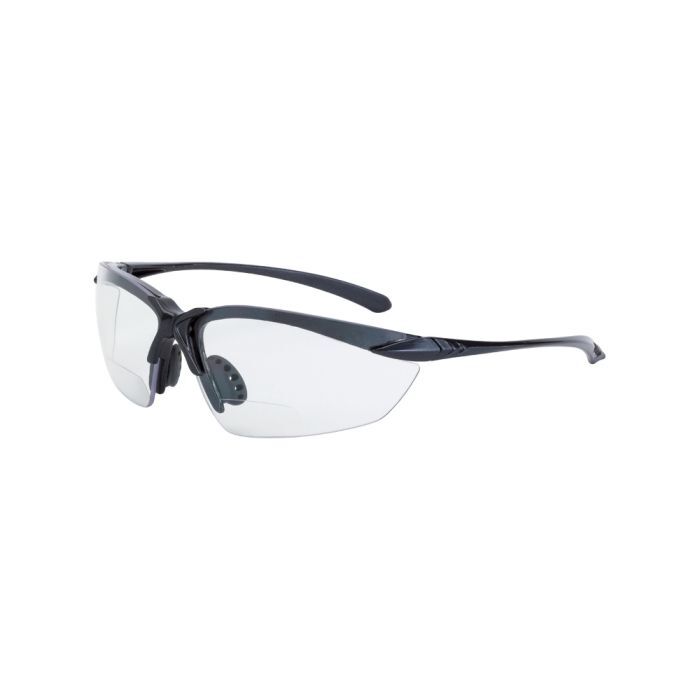 Crossfire Sniper Magnifier Safety Eyewear - Shiny Pearl Gray Frame - Clear Lens - 2.5 Diopter