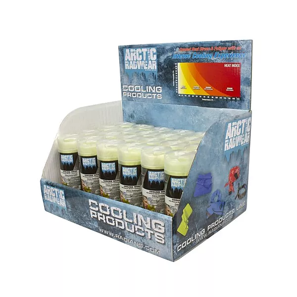 Radians Arctic Radwear® Cooling Wrap Counter Display - 24 Lime