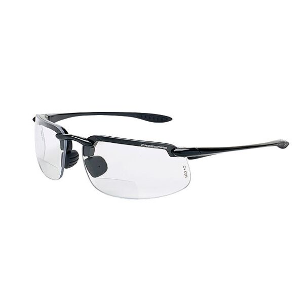 Crossfire ES4 Magnifier Safety Eyewear - Pearl Gray Frame - Clear Lens - 2.5 Diopter
