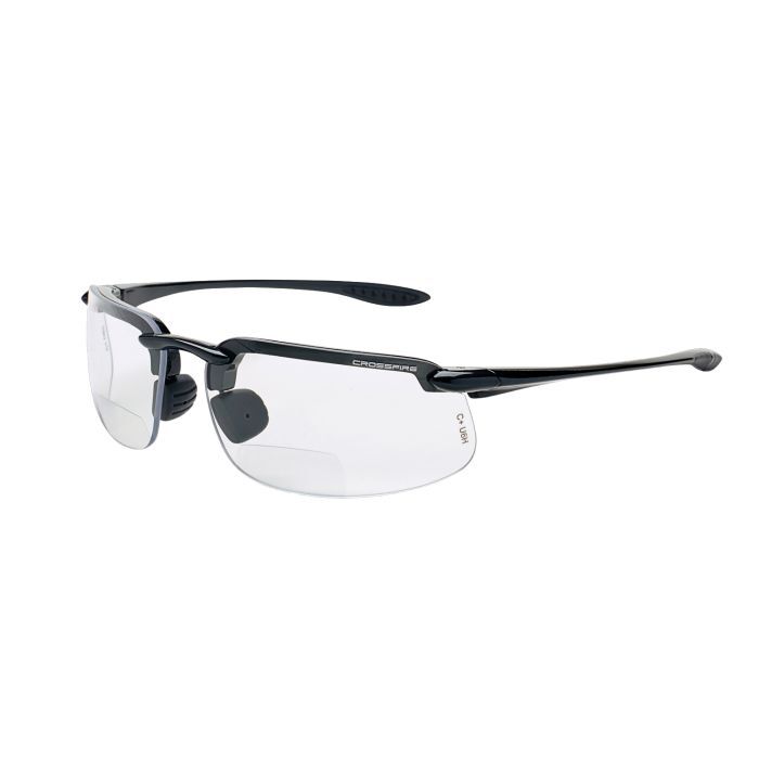 Crossfire ES4 Magnifier Safety Eyewear - Pearl Gray Frame - Clear Lens - 2.5 Diopter