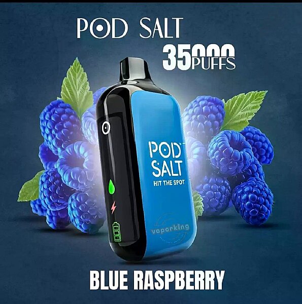 Pod Salt 35K Blue Raspberry 50MG Disposable Vape Original - Hachi Tobacco Dubai UAE