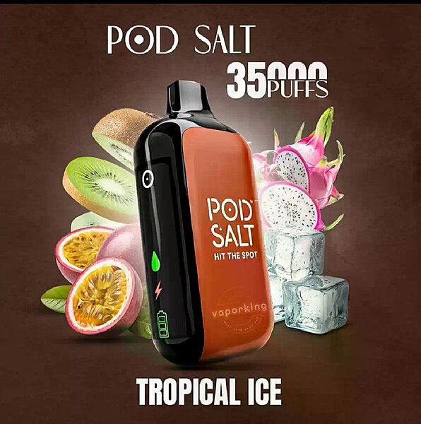 Pod Salt 35K Tropical Ice 20MG Disposable Vape Original - Hachi Tobacco Dubai UAE