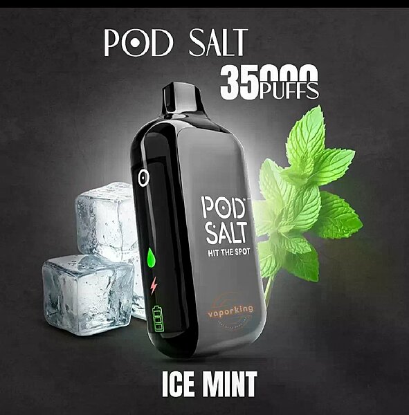 Pod Salt 35K Ice Mint 20MG Disposable Vape Original - Hachi Tobacco Dubai UAE