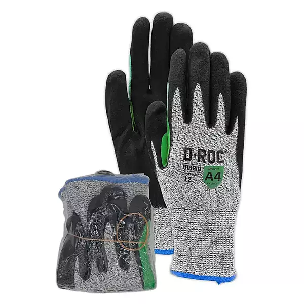 Magid D-ROC® GPD780RT NitriX Palm Coated Work Glove with Reinforced Thumb Saddle - Cut Level A4 (Shrink-Wrapped For Vending Use)