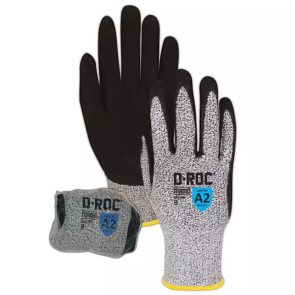 Magid D-ROC GPD700 Hyperon® w/ NitriX Grip Coating - Cut Level A2 (Shrink-Wrapped for Vending Use)