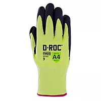 Magid® D-ROC® Hi-Vis Foam Nitrile Dotted Palm Coated Touchscreen Gloves — ANSI Cut Level A4