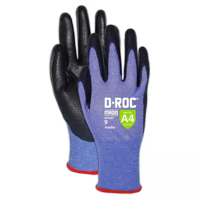 Magid® AeroDex® 18-Gauge Polyurethane Palm Coated Cut Resistant Work Gloves with Touchscreen Compatibility — ANSI Cut Level A4