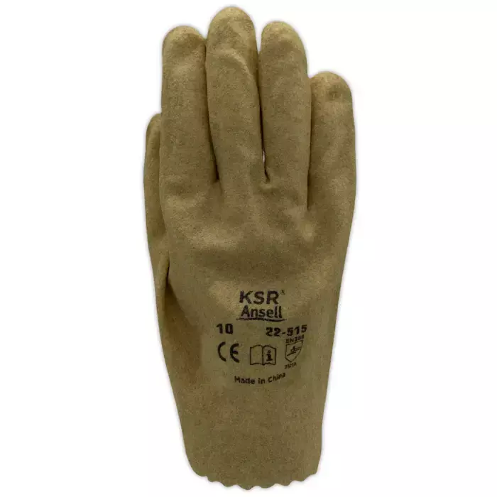 Ansell KSR 22515 Vinyl Coated Interlock Knit Lined General Use Gloves (Bifolded and Shrink-Wrapped for Vending Use)