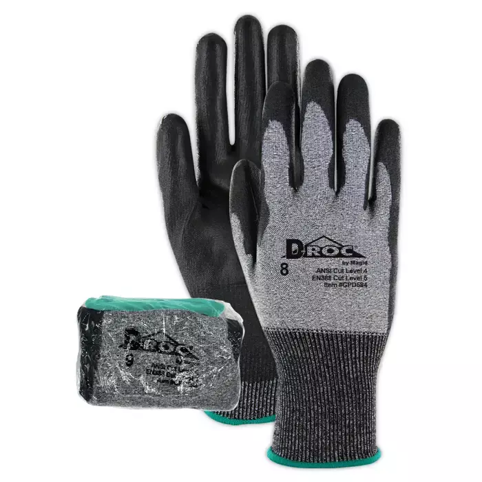Magid® D-ROC® GPD584 Hyperon® Polyurethane Coated Touchscreen Gloves - Cut Level 4 (Shrink-Wrapped for Vending Use)