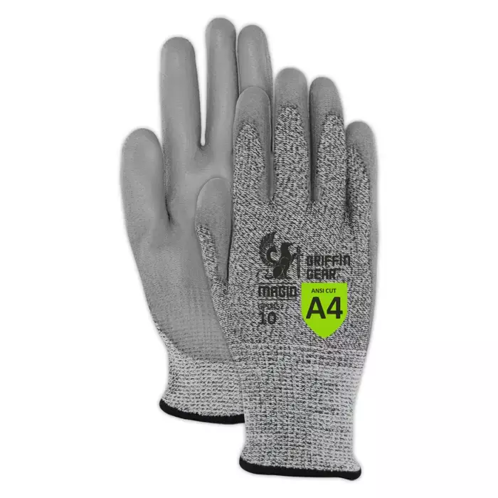 Magid® Griffin Gear™ 13-Gauge DuraBlend® Polyurethane Coated Work Gloves — ANSI Cut Level A4