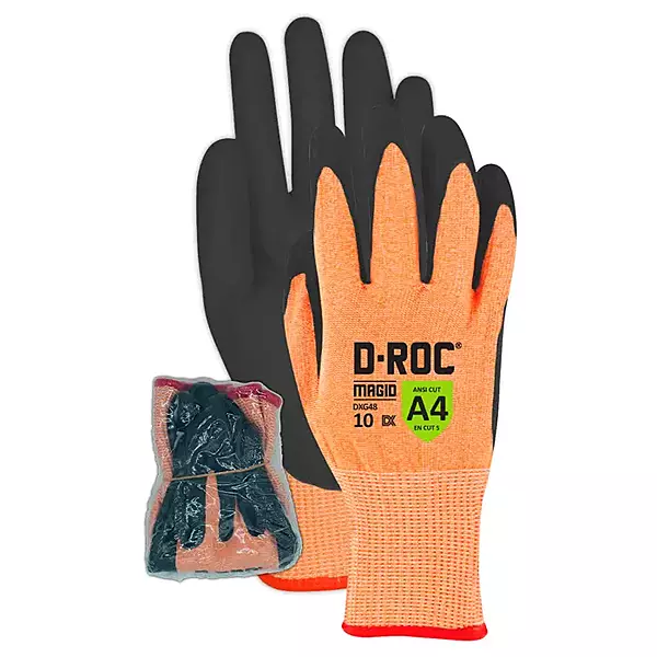 Magid D-ROC® 13-gauge TriTek Palm® Coated Glove - Cut Level A4 (Shrink-Wrapped for Vending Use)