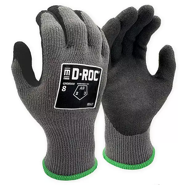 Magid® 10-Gauge Hyperon® Sandy Latex Coated Touchscreen Work Gloves with Insulcore® Fleece Liner — ANSI Cut Level A9