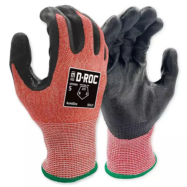 Magid® D-ROC® AeroDex® Flat Nitrile Palm Coated Touchscreen Gloves – ANSI Cut Level A9
