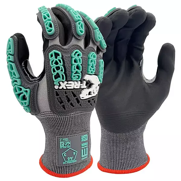 Magid® T-REX® 21G MAX Level 2 Impact Glove with Foam Nitrile Palm Coating and Touchscreen Compatibility — ANSI Cut Level A6