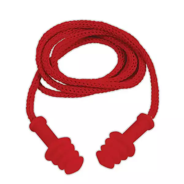 Magid® E2® Reusable TPR Earplugs with Red Nylon Cord — IHP400RC