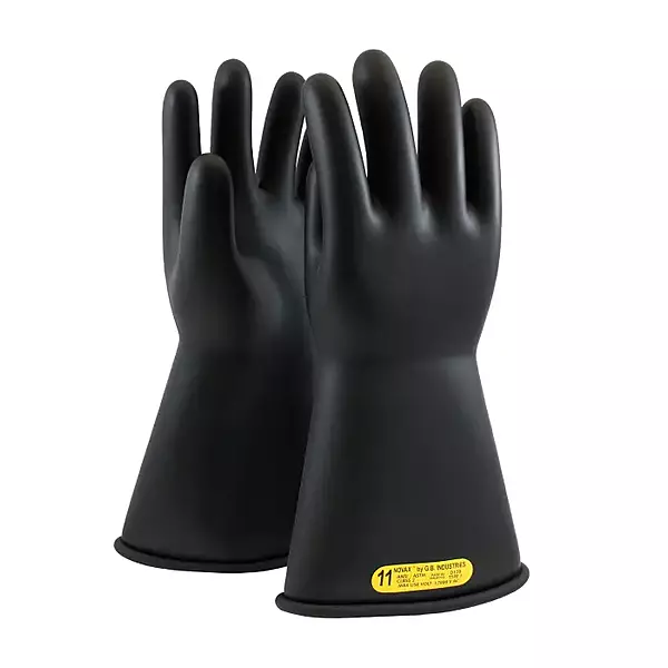 PIP NOVAX 150-2-14 Black 14" Class 2 Rubber Insulating Glove with Straight Cuff