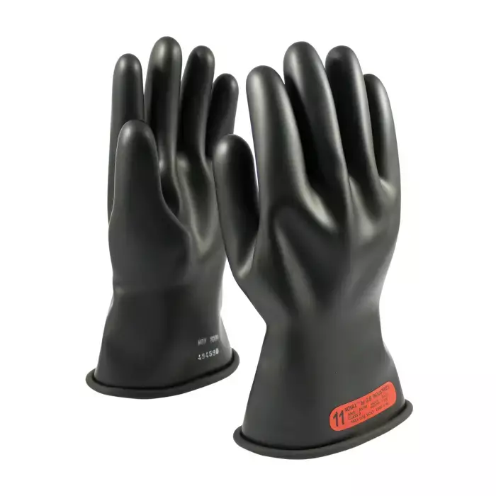 PIP Novax 150-0-11 Class 0 11" Black Rubber Insulating Glove w/ Straight Cuff