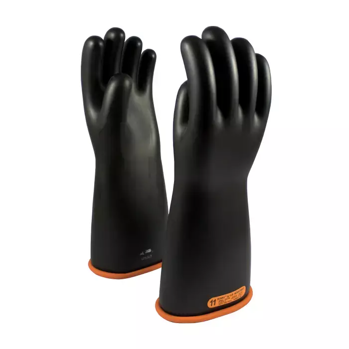 PIP NOVAX 155-4-16 Black/Orange 16" Class 4 Rubber Insulating Glove with Straight Cuff