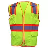 Magid SVSUR6 ANSI Type R Class 2 Lime Yellow Two-Tone Hi-Vis Surveyors Vest