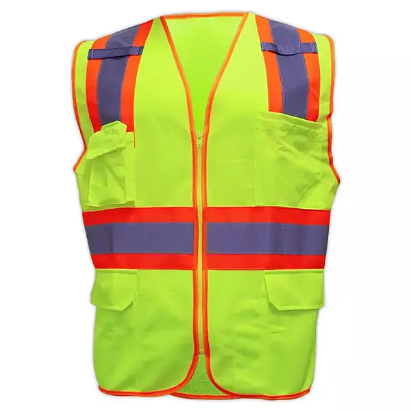 Magid SVSUR6 ANSI Type R Class 2 Lime Yellow Two-Tone Hi-Vis Surveyors Vest