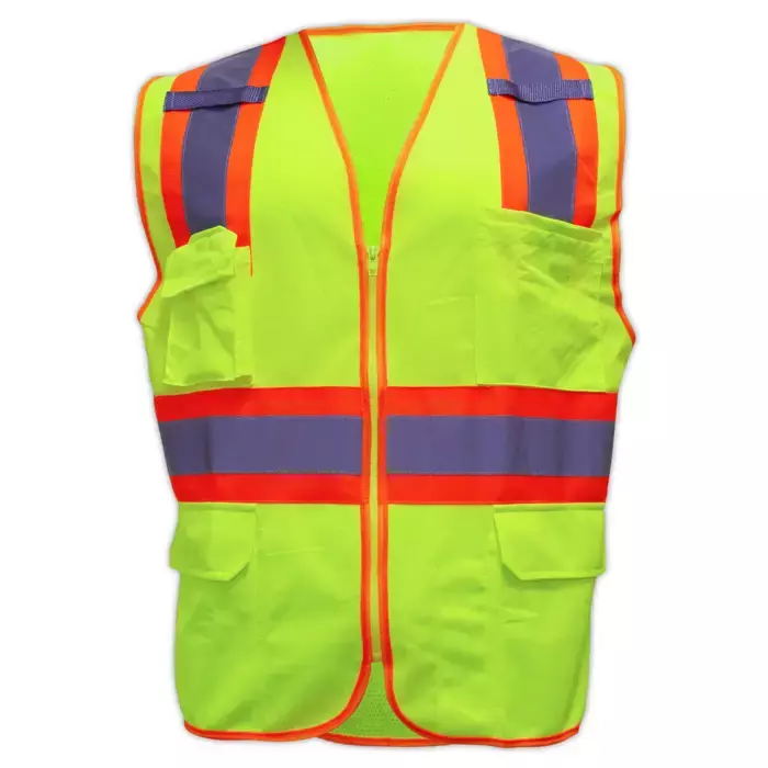 Magid SVSUR6 ANSI Type R Class 2 Lime Yellow Two-Tone Hi-Vis Surveyors Vest