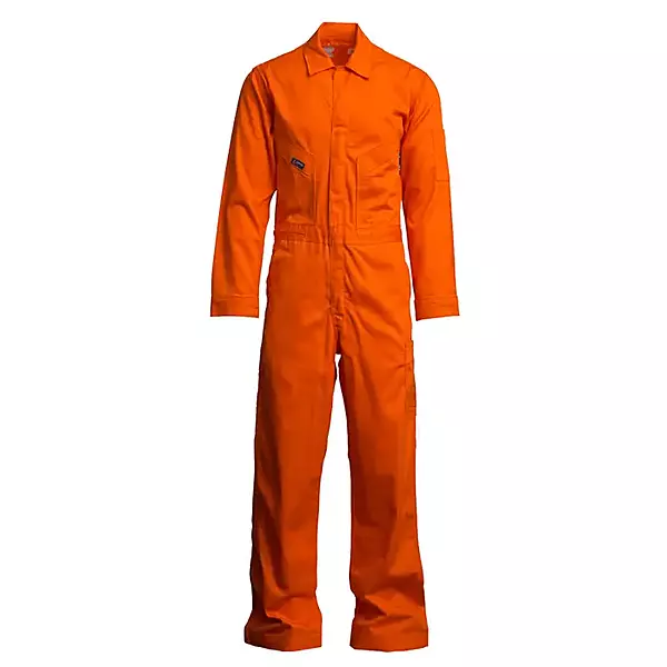 LAPCO FR CVFRD7OR 7oz. 100% Cotton Deluxe Coveralls