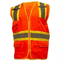 Magid SVSUR6 ANSI Type R Class 2 Orange Two-Tone Hi-Vis Surveyors Vest