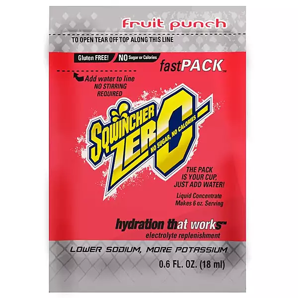Sqwincher® Zero Fast Pack Liquid Concentrate, Yields 6 Oz.