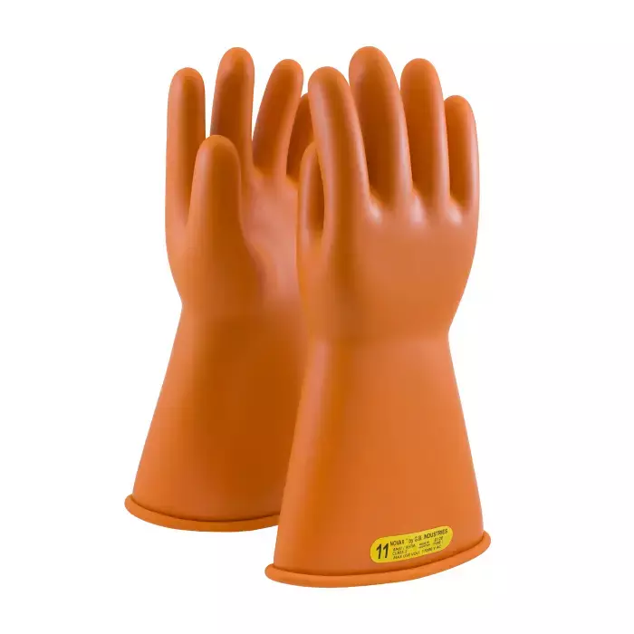 PIP NOVAX 147-2-14 Orange 14" Class 2 Rubber Insulating Glove with Straight Cuff