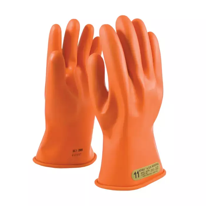 PIP Novax 147-00-11 Class 00 11" Orange Rubber Insulating Glove w/ Straight Cuff