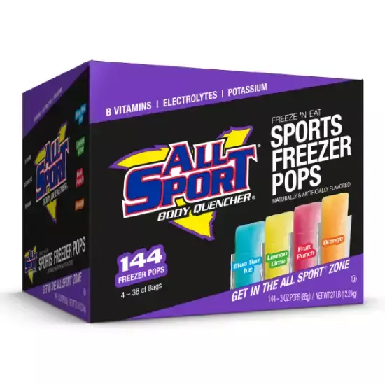All Sport 3oz Variety Pack Electrolyte Freezer Pops (144 pops per case)