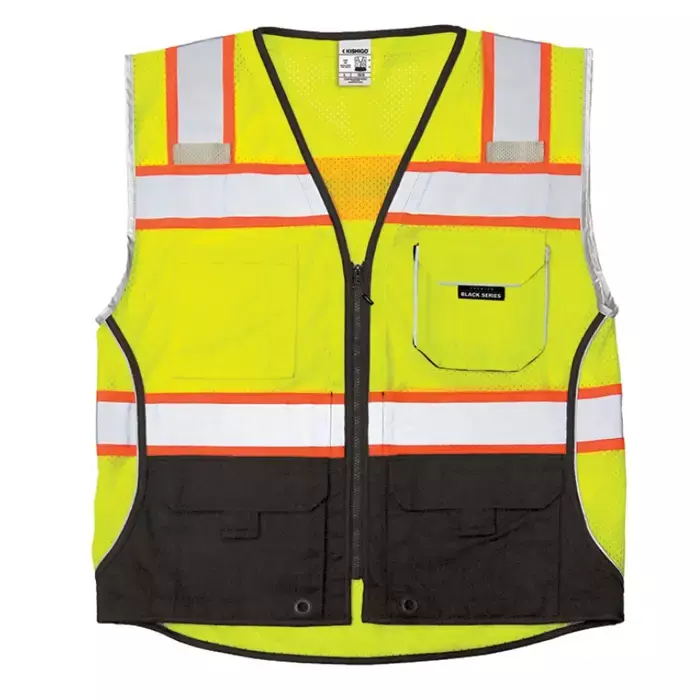 Kishigo 1515 Black Series Black Bottom Safety Vest