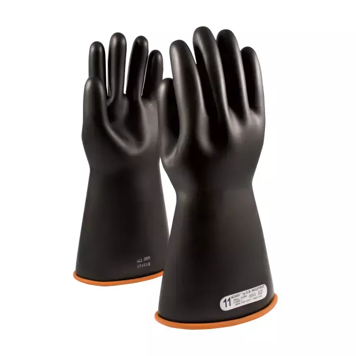 PIP NOVAX 155-1-14 Black/Orange 14" Class 1 Rubber Insulating Glove with Straight Cuff