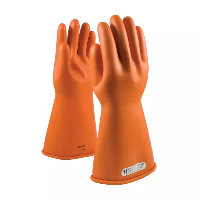PIP NOVAX 147-1-14 Orange 14" Class 1 Rubber Insulating Glove with Straight Cuff