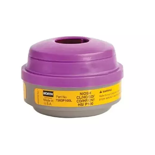 Honeywell North Organic Vapor and Acid Gas Respirator Cartridge and P100 Filter — N7583P100L