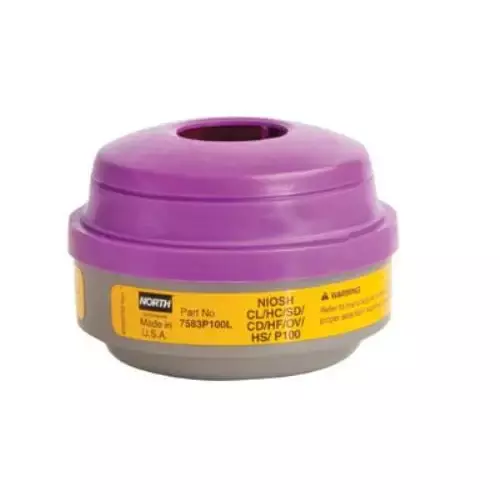 Honeywell North Organic Vapor and Acid Gas Respirator Cartridge and P100 Filter — N7583P100L
