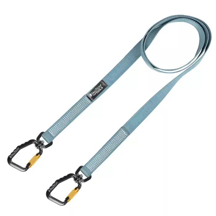 FallTech 5340B 40 lb. Premium Tool Tether with Non-Stretch Web and Dual Swivel Aluminum Carabiners - 78"