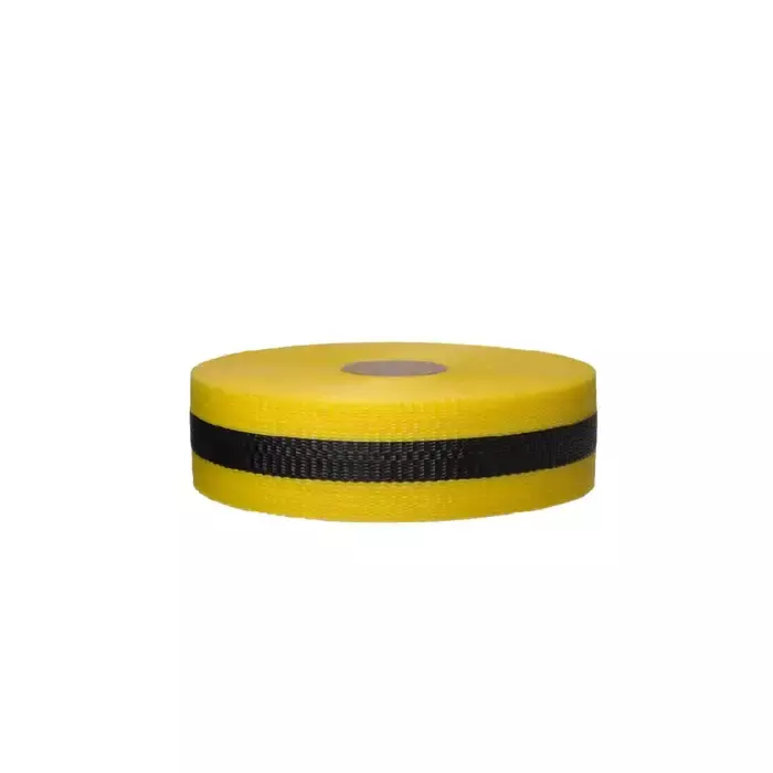 National Marker BT4BY 150' Yellow/Black Woven Polyethylene Barricade Tape