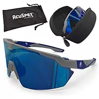 Magid® AcuSpex™ Semi-Frameless Polarized Blue Mirrored Safety Glasses — PA9080