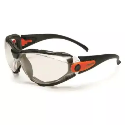 Delta Plus GG-40C-AF Anti-Fog Foam-Lined Clear Safety Glasses with Adjustable Temples