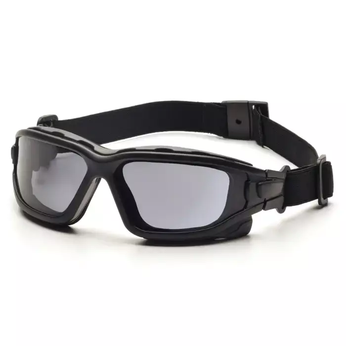 Pyramex SB7020SDT Gray Dual Pane H2X Anti-Fog Safety Goggles with Black Temples/Strap