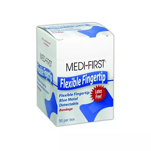 Medi-First MP66050 Blue Metal Detectable Fingertip Bandages