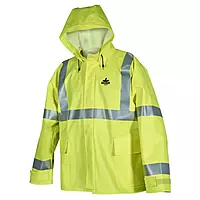 MCR Safety Big Jake® BJ38JH PVC Flame-Resistant Rain Jacket, ANSI Class 3