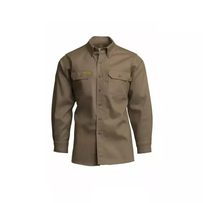 LAPCO FR GOS6KH 6 oz. Khaki 88/12 Blend FR Uniform Shirts