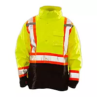 Tingley Icon J24122C Lime/Black Jacket with Attached Hood and 2" Reflective Tape